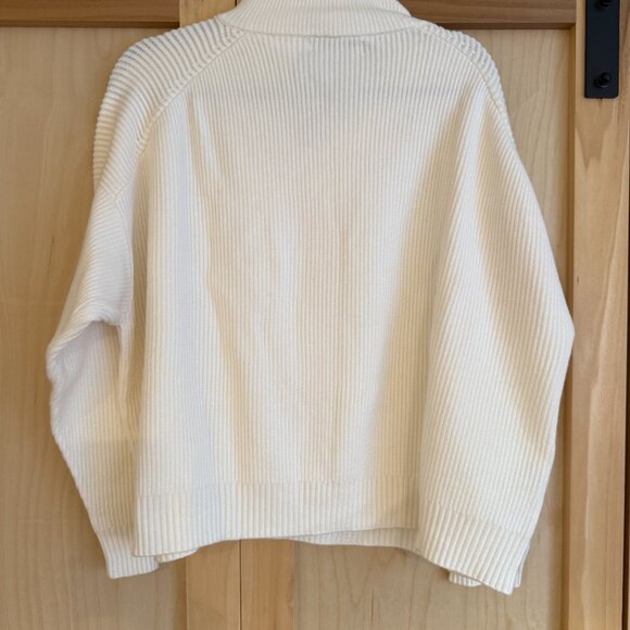 Mango Cream Quarter Zip Sweater: L - Picture 3 of 3